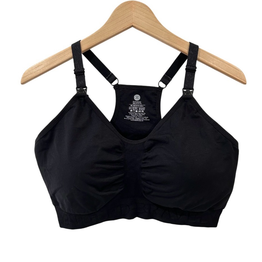 Kindred Bravely Sublime nursing & pumping sports bra XL Busty black NWOT